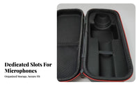 Portable EVA Audio Transmitter Case Carrying Case Shockproof Audio Transmitter Case Storage Case Sturdy Design for Singers, Public Speakers