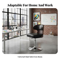 Adjustable Height Armless Rolling Chair 360-Degree rotate Household Furniture Ergonomic supportrest Vanity Stool Comfortable padding for Students, Home Office Workers, Adults, Study Room, Bedroom
