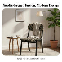 French design Cane rear Dining Chair durable Wood Frame Indoor Furniture Upholstered Seat Home Seating Nordic Design for Interior Designers, Homeowners, Adults, Living Room, Kitchen, Bedroom