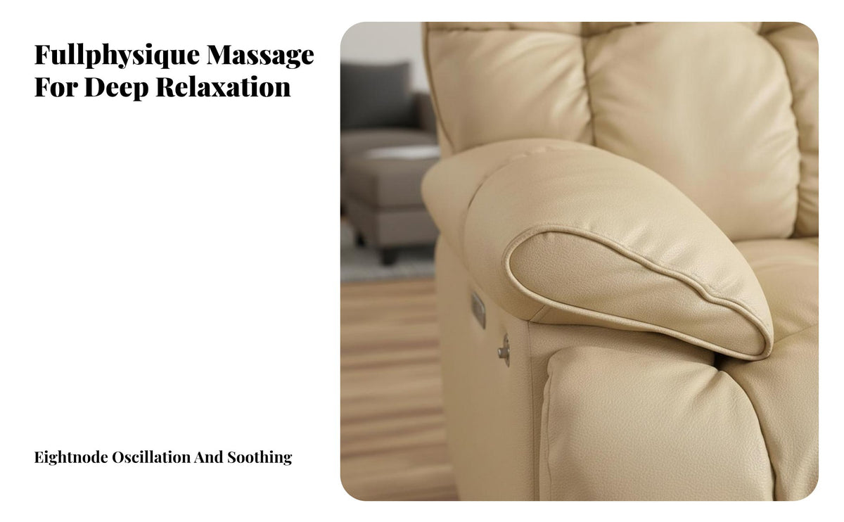 Rocking Function Electric Massage Rocker Ergonomic Design Electric Massage Recliner Overstuffed Cushion Single Sofa Easy to Clean for Movie Watchers, Seniors, Parents, Bedroom, Reading Nook, Home Theater