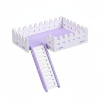 Includes Hideout and Fence elevated platform deck with Ladder Two-Story Design Wooden Activity deck Pet Enrichment habitat Accessory Set Relieves Boredom for Hamsters, Gerbils, Mice, Playpen