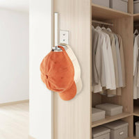 Double Installation Adhesive Baseball Cap Organizer Space Saving Adhesive Baseball Cap Hanger Minimalist Design Acrylic Hat Rack Multi-Purpose for Bedroom