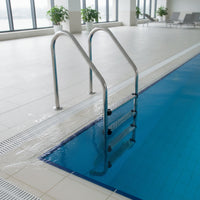 Pool Steps with Handrails Flange-Mounted Stainless Steel Pool Ladder Anti-Slip