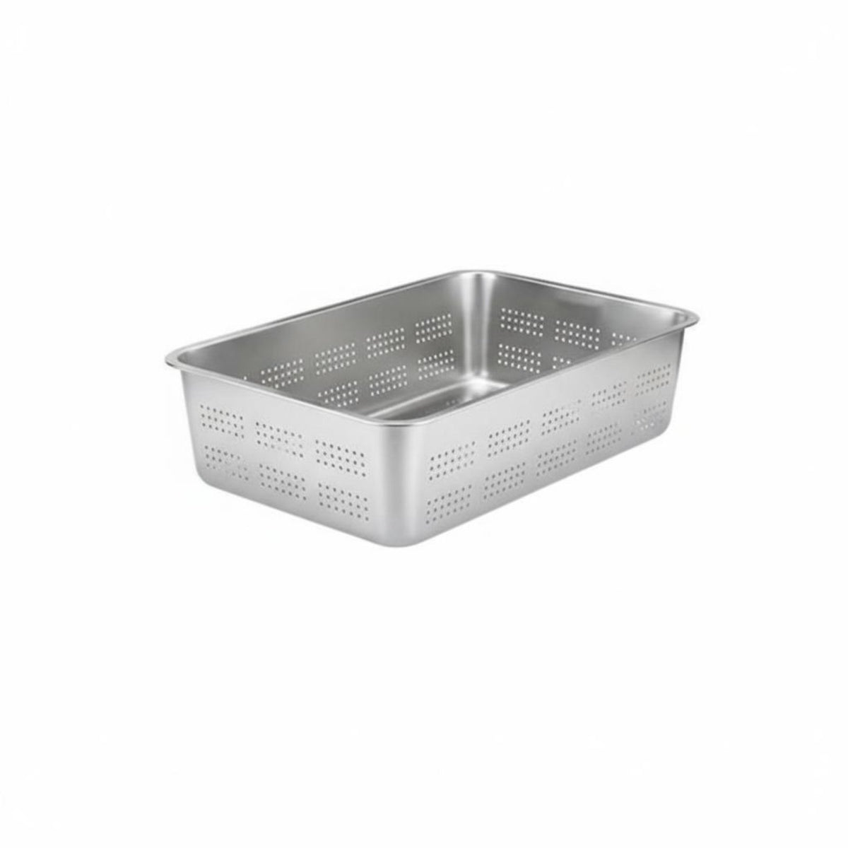 Fast Draining Stainless Steel Colander Long-Lasting Rectangular Drain Basket Heavy Duty Rectangular Vegetable Washing Basket Multipurpose for Restaurant, Catering