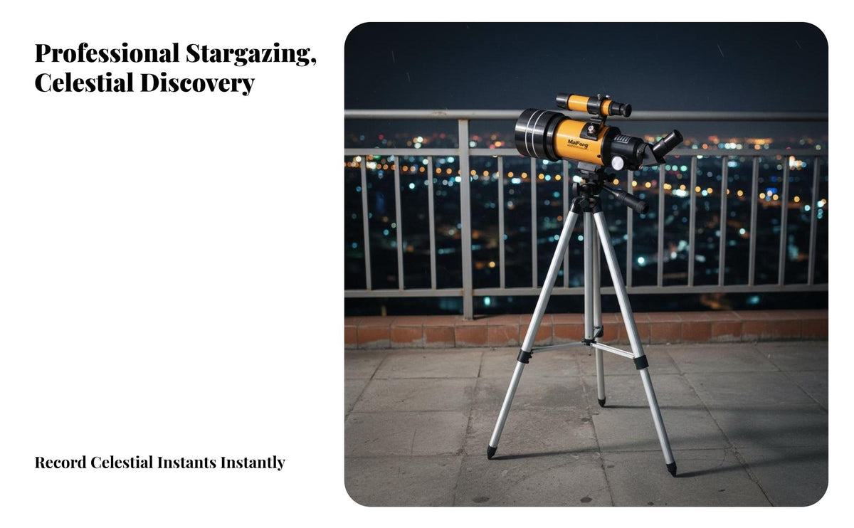 High Magnification 70mm Opening Tele Easy Assembly Astronomical Tele with Tripod Fully Multi-Coated Lens Optical Instrument Phone Mount Compatible for Beginners, Amateur Astronomers, Moon Watching, Educational Purposes, Backyard, Outdoor