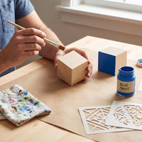 Wooden Cube Blocks for Kids, Math Learning & DIY Crafts, Pine & Beech Wood