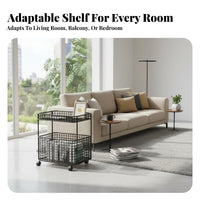 Minimalist & design C-Frame Couch Table Space-Saving C-Shaped End Table Mobile Design Household Furniture adaptable for Apartment Dwellers, telecommuting Workers, Living Room, Bedroom, Small areas, Balcony