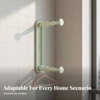 Drilltool-Less Installation Retractable Hanging Rod Extendable Design Retractable Hanger Stacker Foldable Household Storage Space-Saving for Apartment Dwellers, Homeowners, RV Owners, Balcony, Small Areas, Closet, Bathroom