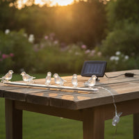Outdoor String Lights with Solar Panel Decorative Solar String Lights Warm White Hanging for Garden, Patio, Fence