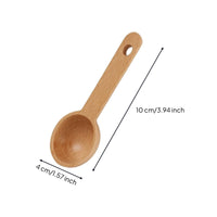 Beech Wood Wooden Measuring Spoon Round Bowl Measuring Spoon with Hanging Hole Accurate Eco-Friendly for Bakers, Home Cooks, Cooking