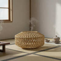 Natural Material Rattan Weave Lamp Cover Japandi Design Woven Rope Lampshade Rustic Decor Bohemian Design Lampshade for Restaurant
