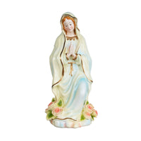 Blessed Mother Mary Statue with Warm-Glowing Praying Mary Statue Religious Sculpture for Bookshelf