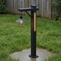 Rechargeable Solar Lawn Light Stainless Steel Hanging Umbrella Lamp ABS Plastic Outdoor Post Light Cordless for Garden, Courtyard