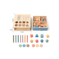 Pastel Shape Sorter with Drawer Educational Wooden Sorting Box Learning Child-Centered Object Permanence Box Sensory for Preschool
