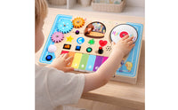 Wooden Piano Busy Board Motor Skills Kids Busy Board Toy Rounded Edges Educational Wall Toy for Home