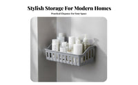 Easy to Install Punch-No-Drill Bathroom Rack Modern Design No Drill Shower Shelf Long-Lasting Material for Students, Homeowners, Kitchen