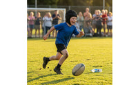 EVA Foam Children's Head Protector Cloth-Covered Padded Sports Head Protector Ear-Covering Football Headgear Adjustable Chin Strap