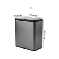 Rectangular Wall-Mounted Trash Bin Rounded Edges Wall-Mounted Waste Bin Black Trim Household Organizer Space-Saving for Kitchen, Cabinet