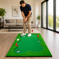 Indoor Putting Green, 3m Practice Putting Mat with 12 Holes, Portable Synthetic Turf for Office Home Golfers