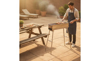 Heat-Resistant Charcoal Grill with Stainless Steel Grate Long-Lasting High-Legged Barbecue Grill Compact Multi-Purpose for Backyard