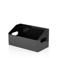 Vinyl Record Rack Clear Handles Portable Design for Media Shelf