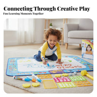 Easy to Clean with Pens and Stencils Kids Art Toy Water Doodle Mat Reusable Safe Materials Learning Drawing Mat for Children