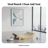 Sisal Cat Scratcher Lounge Wear-Resistant Curved Cat Scratching Board Low-Shedding Curved Sisal Scratcher for Large Cats