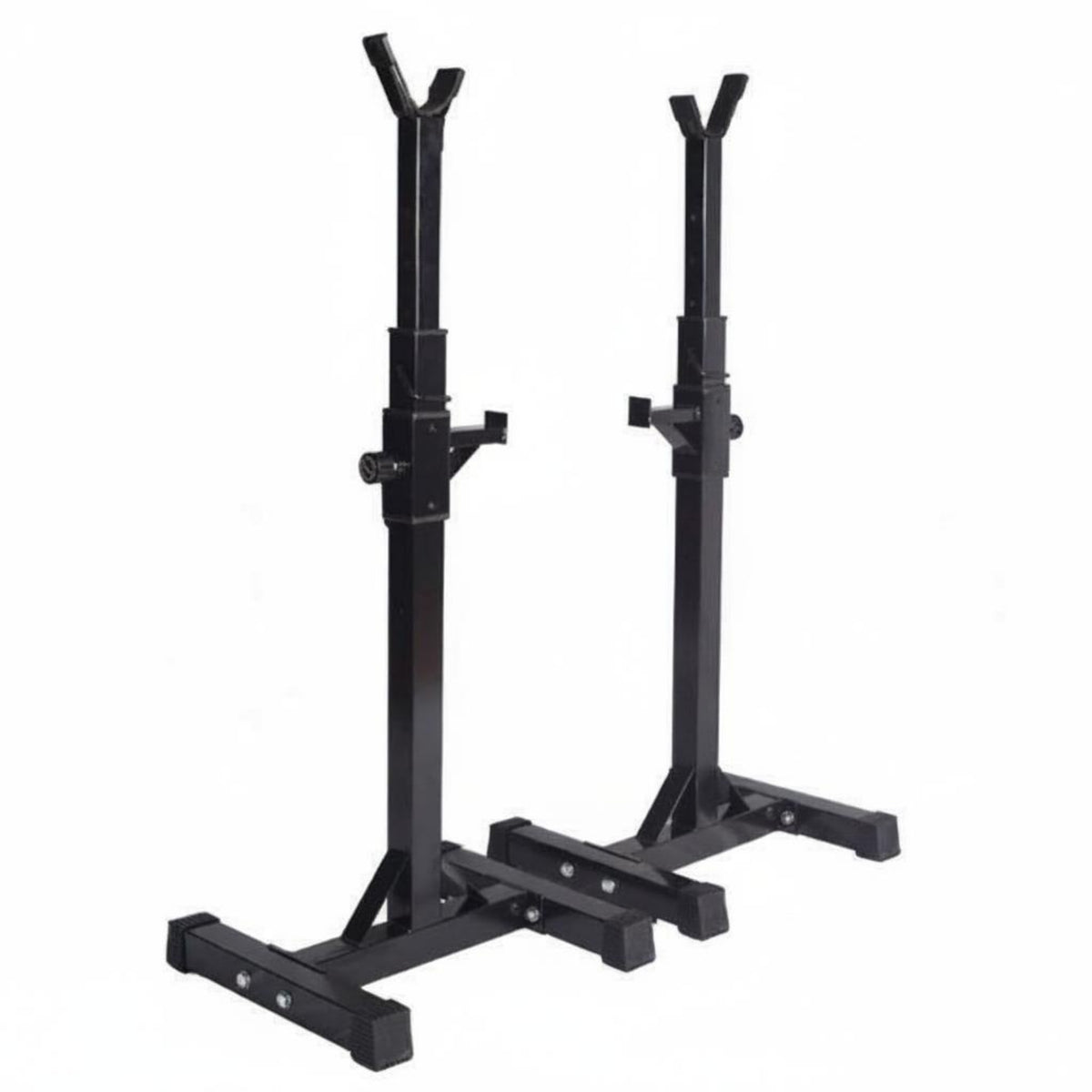 Adjustable Squat Rack Stable Foundation Support Bench Press Stand Rubber Feet Barbell Holder Stand for Garage