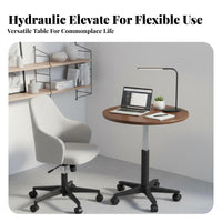 Modern Design Adjustable Round Pedestal Table Multi-Functional Adjustable Pedestal Table Hydraulic Lift Living Room Furniture Versatile for Home Workers, Apartment Dwellers, Homeowners, Bedroom