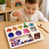 Baby Pacifier Clip, Pacifier Chain & Pacifier Strap, Personalized, Non-Toxic, Made of Beech Wood, 30.5x23x3.8cm, Educational Toy for Fine Motor Skills