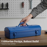 Portable Metal Tool Case Sturdy Hardware Storage Reinforced Bottom for Workshop
