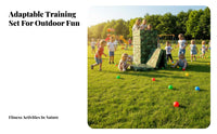Adjustable Obstacles Kids Obstacle Course Modular Design Children's Physical Training Set Heavy Duty Climbing and Crawling Playset Easy Installation for Preschoolers, Playground, Daycare