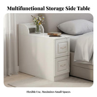 Nordic aesthetic Narrow Storage Cabinet Space-Saving Side Table multipurpose Household Furniture Rounded Corners for Apartment Dwellers, Homeowners, Students, Living Room, Small Spaces, Entryway, Home Office