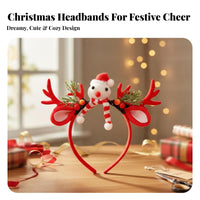 Reindeer Branch Headband Festive Design Soft Branch Headpiece Christmas Deer Branch Hairband Comfortable for Adults