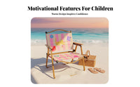 Foldable Design Cartoon Print Frog Chair Lightweight Outdoor Equipment Stable & Sturdy Portable Seat Breathable Material for Beachgoers, Picnickers, Camping, Picnics, Beach, Backyard