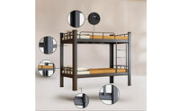 Bunk Bed with Mattress Heavy Duty Bunk Bed with Wooden Boards Space-Saving Furniture for Students, Adults, Dormitory, Hostel, Employee Quarters