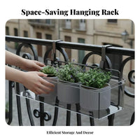 two-level 2-Tier Railing Planter Space-Saving 2-Tier Hanging Planter Rack safety Guardrail Plant Holder Easy Installation for Gardeners, Apartment Dwellers, homeowners, Balcony, sillsill, Fence, Porch