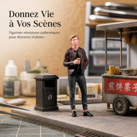 Miniature People Figures 1/24 1/43 1/64 1/87 Scale, Casual Street Scene Models with Coffee/Milk Tea