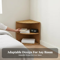 dual-layer Woven Shelf Nordic and aesthetics 2-Tier Side Stand adaptable for Homeowners