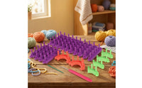 Knitting Loom Kit Reconfigurable Modular Knitting Loom Adjustable Frame for Crafters, Beginners, Home Crafting, Classrooms