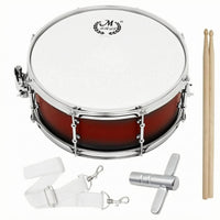 14-Inch Snare Drum White Drumheads Metal and Wood Snare Drum Percussion Instrument Tension Rods