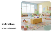 Irregular-Shaped Soft Sofa Combination Freely Combinable Reception Seating Public Space Furniture for Children, Visitors, Lobby, Activity Room, Gym