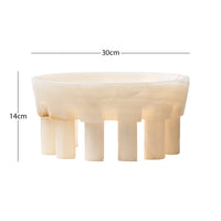 Mineral Fruit Tray Glossy Stone Decorative Bowl Multi-Functional Tabletop Display Tray for Centerpiece