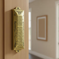 Spiritual Gift Mezuzah Case with Scroll Symbol of Faith Metal Mezuzah Case Embossed Design Shema Israel Doorpost Sign Engraved Details for Christians, Home Entrance, Office
