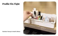Space Saving Expandable Cabinet Storage Box Large Capacity Partitioned Mirror Cabinet Bin Multi-Functional for Bathroom, Washroom, Dorm Room