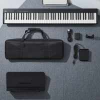 Full-Size Portable Keyboard Piano Rechargeable Piano with Carrying Bag Compact Keyboard with Music Stand for Beginners, Students, Travelers, Travel, Home Practice