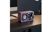 Transparent Mecha Speaker TF Card Support Mecha Design Speaker 3D Surround Sound Portable RGB Sound System for Enthusiasts, Desktop
