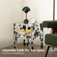 Nordic Design double-decker circular table Minimalist Nightstand Multi-Functional Household Furniture adaptable Use for Apartment Dwellers, Homeowners, Young Adults, Living Room, Bedroom, Small Spaces, Hallway