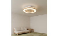 2 in 1 Design Wood Grain Ceiling Fan Illumination Area Saving 110V Ceiling Fan Lamp Wireless Controller Control Fandelier Dimmable LED for Living Room, Bedroom