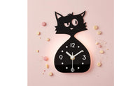 Cat-Shaped Clock Compact Size Cat Desk Clock Cute Home Decor for Desktop